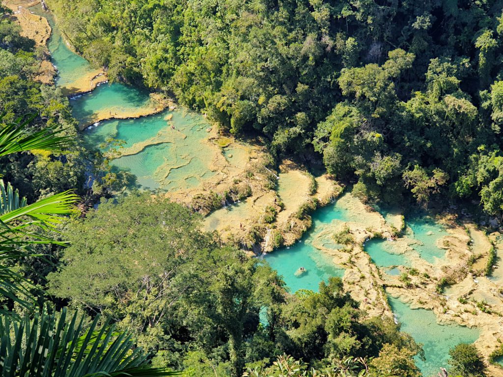 Looking down over the iconic pools of Semuc Champey